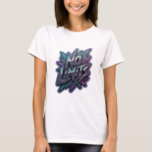 T-shirt Déclaration Violet SANS LIMITES Texte en 3D