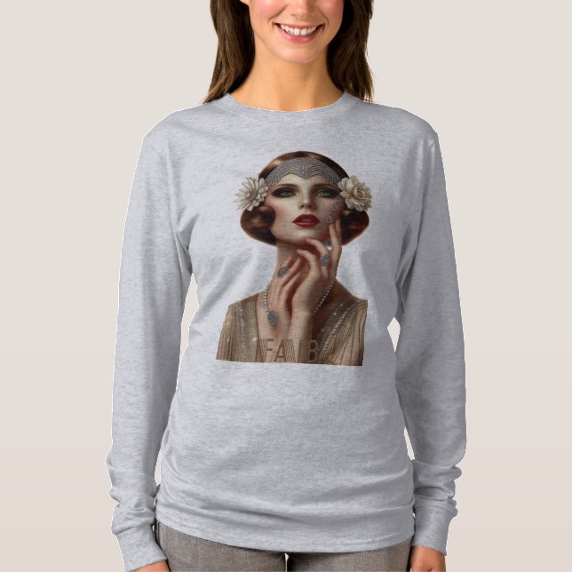 T-SHIRT DECO DIVA SHIRT (GRIS) (Devant)