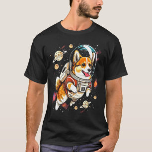 T-shirt Décollage avec un chien dans l'espace Mignon Pemb