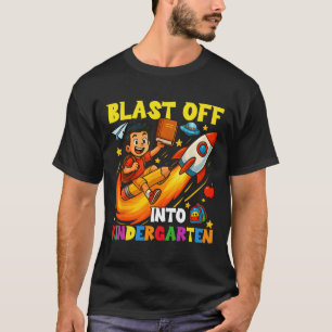 T-shirt Décollage de fusée à la maternelle drôle de retour
