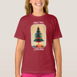 T-shirt Décollage de l'arbre de Noël   Design artistique d