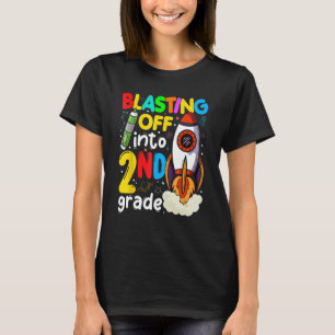 T-shirt Décollage en 2e année Équipe mignonne de deuxième 