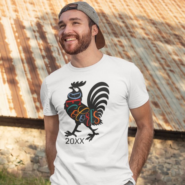 T-shirt DeColores Cursillo Rooster Noir Silhouette (Créateur téléchargé)