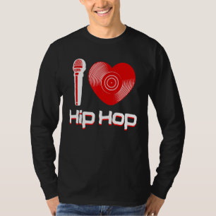 T-shirt Décontracté J'aime la musique Hip Hop Fan de Rap B