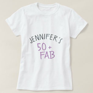 T-shirt Décontracté moderne violet noir 50 Fabuleux annive