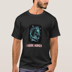 T-shirt Décor de cheval de fantaisie mignon pour l'équitat