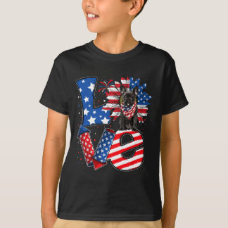 T-shirt Décor de Juillet Amour Patriotique Français Chien-