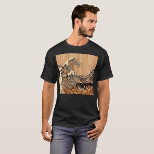 T-shirt Décor de la grande vague de Hokusai en bambou