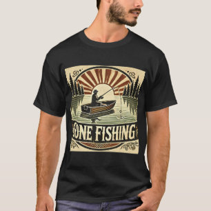 T-shirt Décor de pêcheur à bar rayé rétro vintage