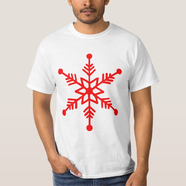 T-shirt décoratif Festive Snowflake. (Devant)