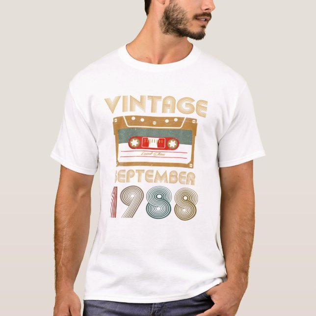 T-shirt Décoration d'anniversaire Vintage 1988 (Devant)