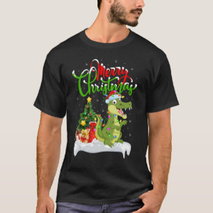 T-shirt Décorations Alligator Noël Santa Alligator Chris