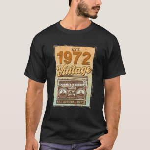 T-shirt Décorations d'anniversaire de 50 ans 1972 Cassette
