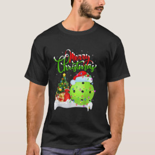T-shirt Décorations de Noël de l'amant de Pickleball Père 