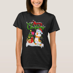 T-shirt Décorations de Noël d'oiseaux pingouins Père Noël 