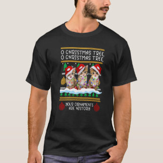 T-shirt Décorations de Noël pour chats Famille de pyjama