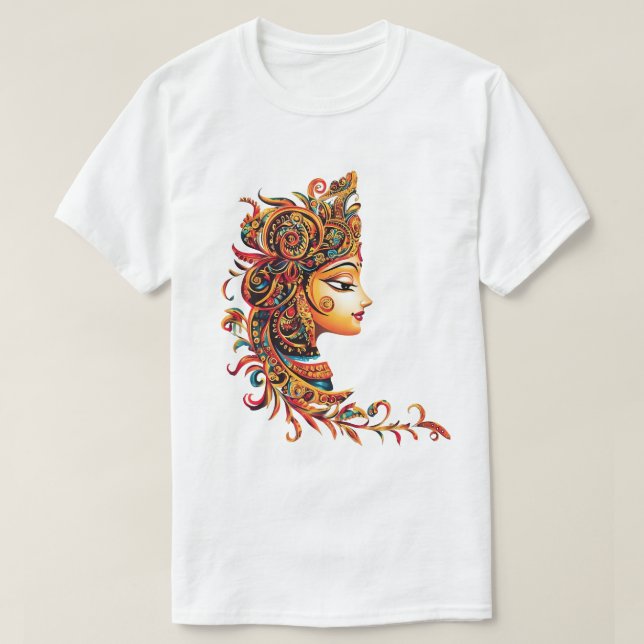 T-shirt Decorative Artistic Face (Design devant)