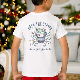 T-shirt « Décorez les pinces » Noël crabe bleu