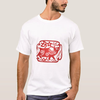 T-shirt Découpe chinoise de papier Zodiac Ox