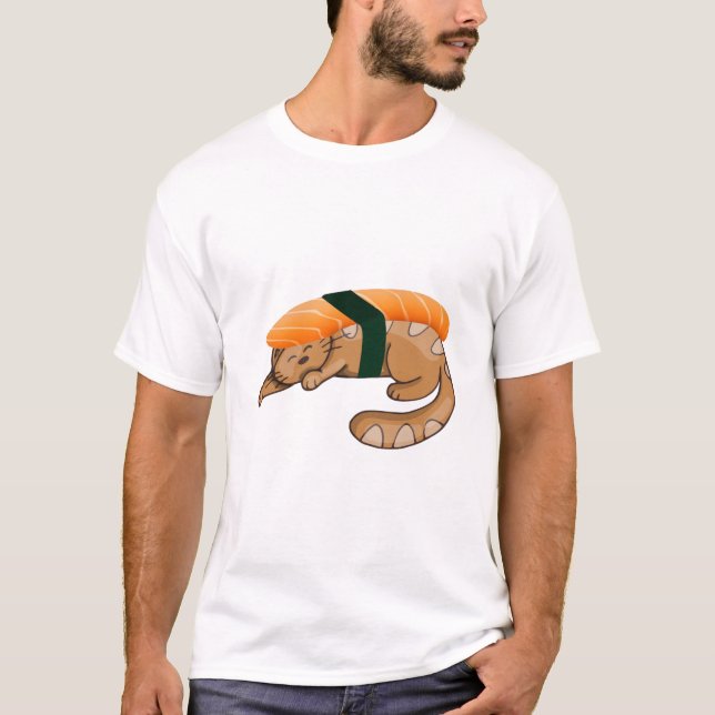 T-shirt Découvrez les chats Whimsical Sushi : Embrassez le (Devant)