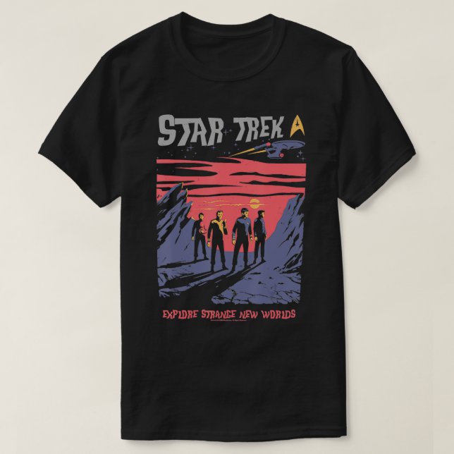 T-shirt Découvrez les nouveaux mondes étranges (Design devant)
