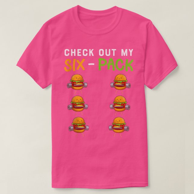 T-shirt Découvrez Mon Pack Si Funny Burger Abs Workout (Design devant)