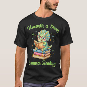 T-shirt Découvrez une histoire Triceratops dinosaure lectu