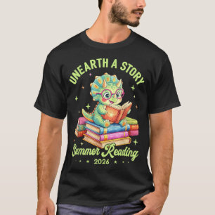T-shirt Découvrez une histoire Triceratops dinosaure lectu