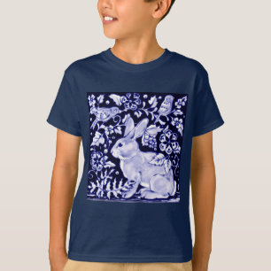 T-shirt Dedham Blue Rabbit, Classic Blue & White Design