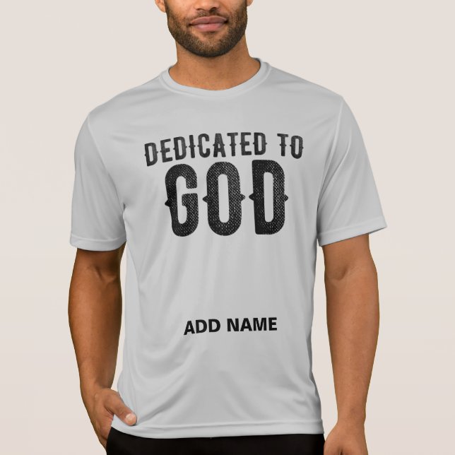 T-SHIRT DÉDIÉ À DIEU PERSONNALISABLE COOL TEXTE NOIR (Devant)
