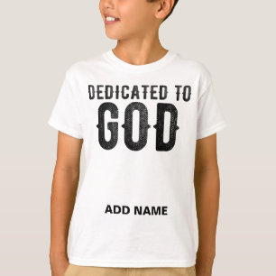 T-SHIRT DÉDIÉ À DIEU PERSONNALISABLE COOL TEXTE NOIR