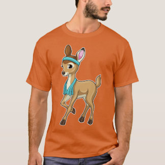 T-shirt Deer at Fitness with Towel