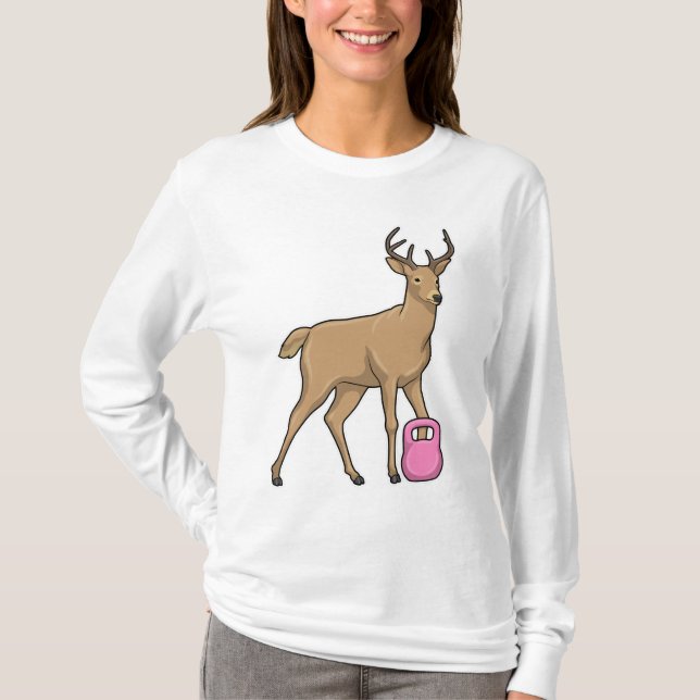 T-shirt Deer Fitness Dumbbell (Devant)