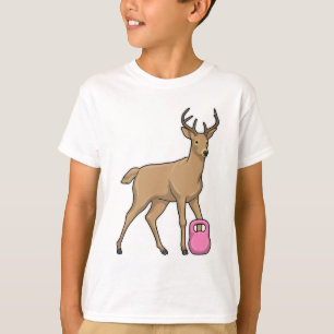 T-shirt Deer Fitness Dumbbell