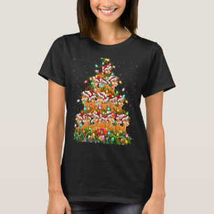 T-shirt Deer Xmas Lumières Père Noël Deer Christmas Tree