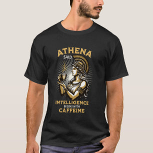 T-shirt Déesse de la Grèce antique Athena buvant du café H