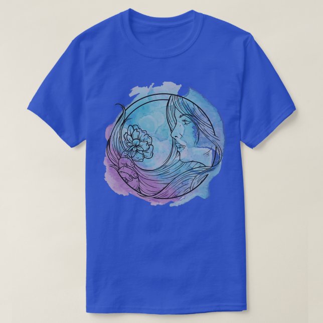 T-shirt Déesse sur l'amour aquarelle (Design devant)