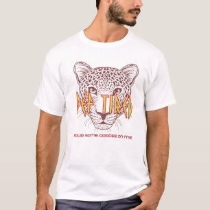T-shirt Def Fatigué - Verser Du Café Sur Moi Tigre Vintage
