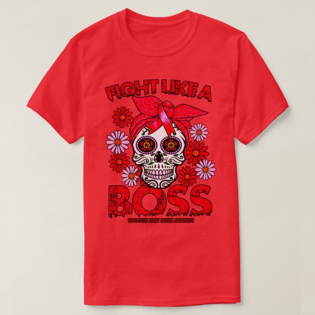 T-shirt Défaillance cardiaque congestive Lutte de sensibil (Design devant)