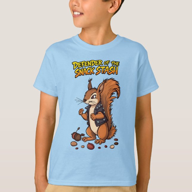 T-shirt Defender of the Snack Stash Tough Squirrel Guardin (Devant)