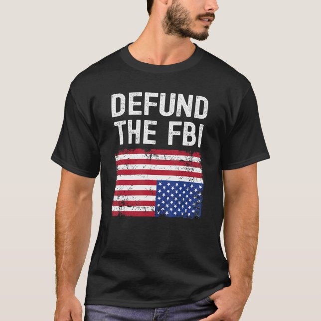 T-shirt Défendez Le Drapeau Américain Du FBI (Devant)