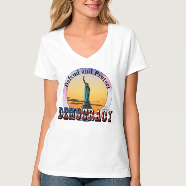 T-shirt Défendre et protéger la démocratie (Devant)