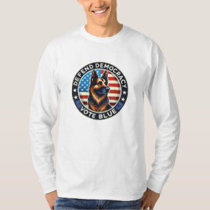 T-shirt Défendre la démocratie - Vote Blue - Berger allema
