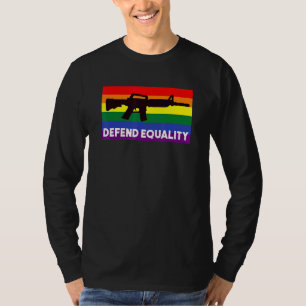 T-shirt Défendre L'Égalité Lgbt Drapeau Gay Assaut Fusil