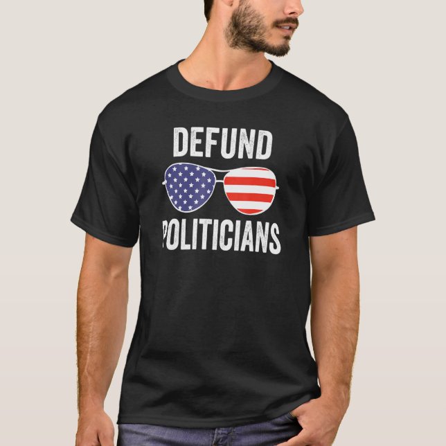 T-shirt Défendre les politiciens nous lunettes de soleil L (Devant)
