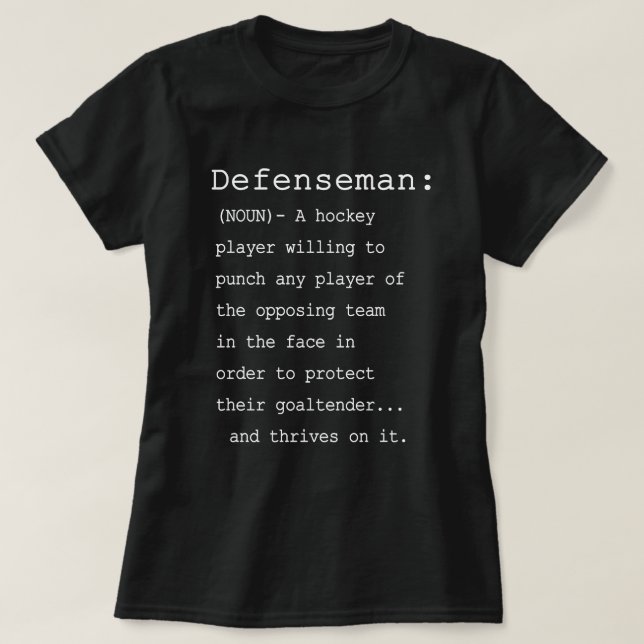 T-shirt Défenseur - Définition du hockey (Design devant)