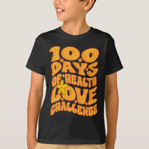 T-shirt Défi de 100 jours d'amour pour la santé rétro mign