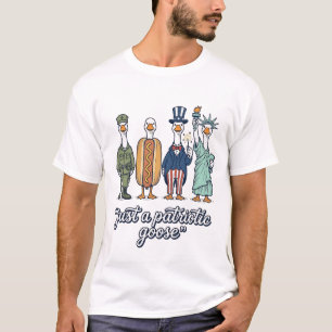T-shirt Défilé d'oies patriotiques Vintage Vector Shirt_1