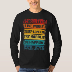 T-shirt Défiler moins être heureux Vint Inspirationnel Pos