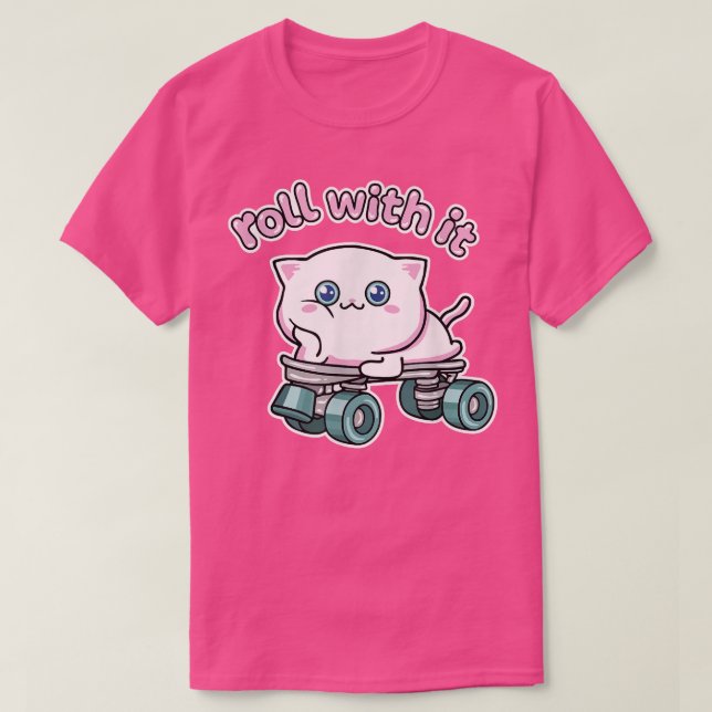 T-shirt Défilez avec élégance avec des patins à roulettes  (Design devant)